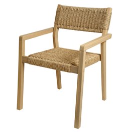 Armchair TEMEIRA, acacia, H82x61x57cm, seat height 46.5cm