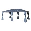 Gazebo LABELIZE XL 6x3.6m, graphite/grey color, aluminium/polycarbonate, H270x600x360cm