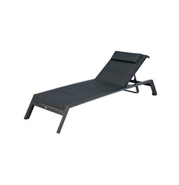Lounger ALLURE, grey, aluminium/textilene, H75x232x96cm