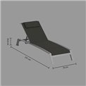 Lounger ALLURE, grey, aluminium/textilene, H75x232x96cm