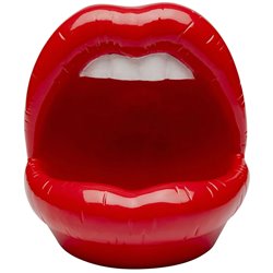 Deco object Lips, red/white, H21x21x20cm
