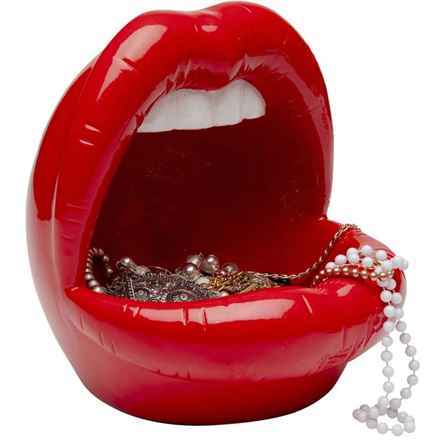 Deco object Lips, red/white, H21x21x20cm