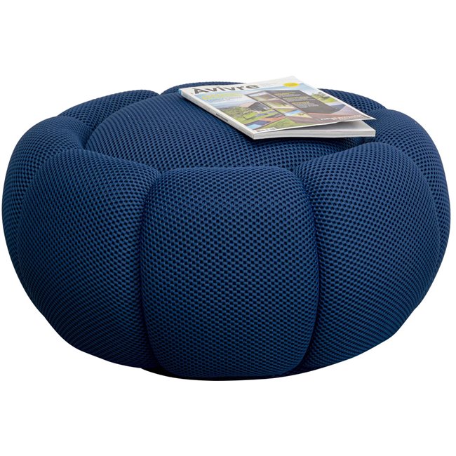 Swivel armchair Peppo Bloom, dark blue, H37xD76cm