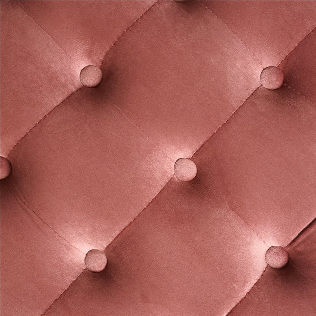Round buttoned stool Lacelle, mauve color, velvet, D89cm H42cm