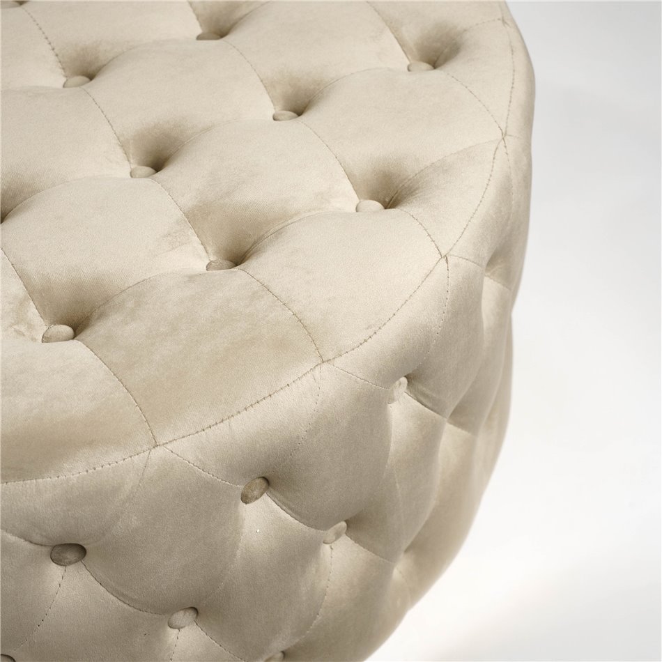 Пуф Lacelle, серо-коричневый, бархатный, D89cm H42cm