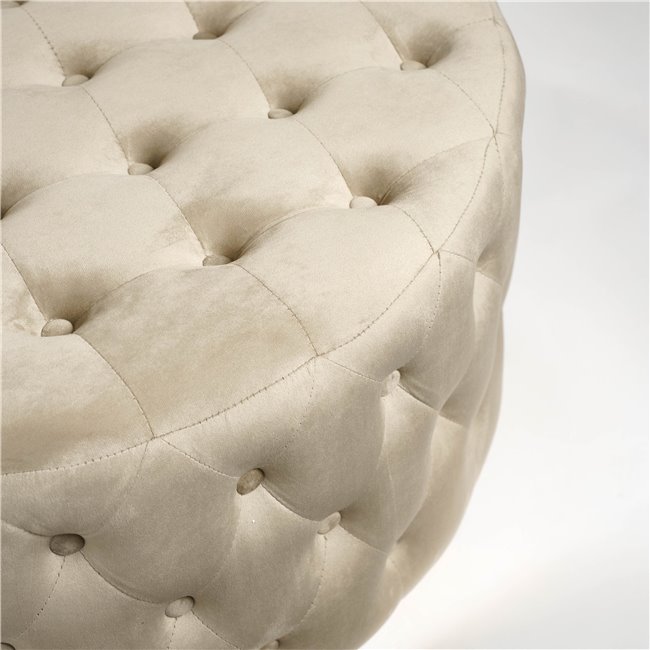 Пуф Lacelle, серо-коричневый, бархатный, D89cm H42cm