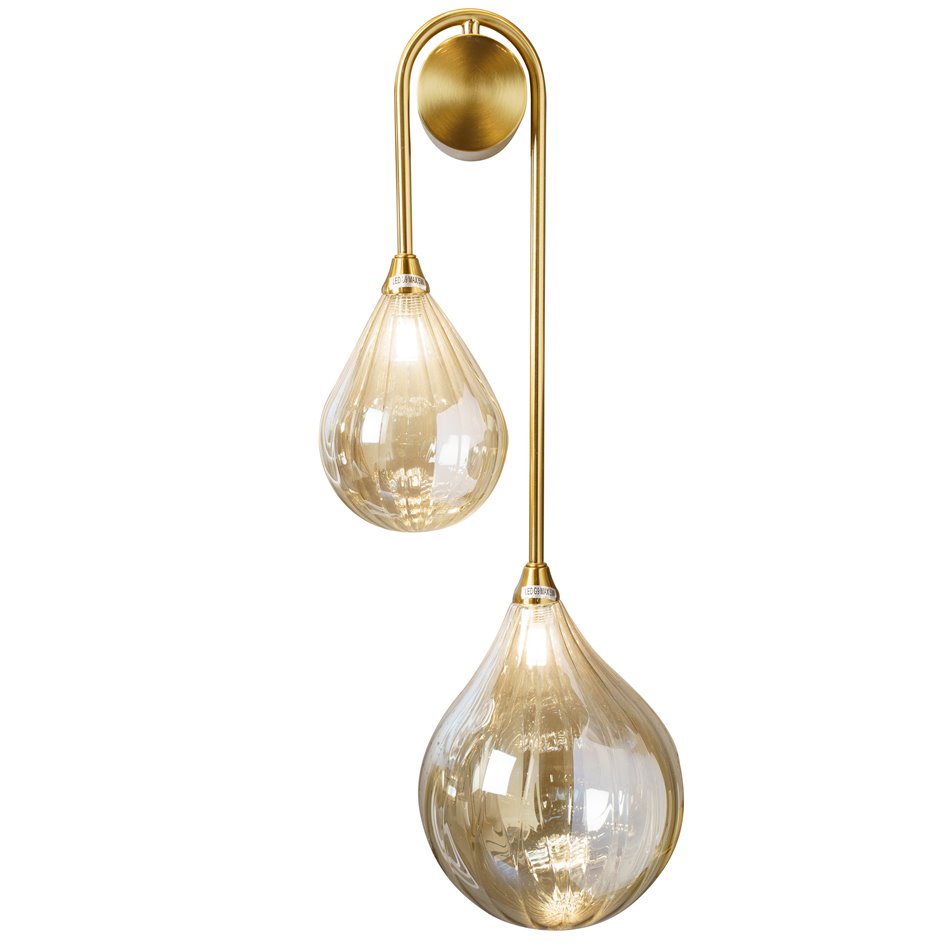 Wall lamp Rosera Cognac 2, brass, H66x27x23cm, G9x2 35W(MAX)