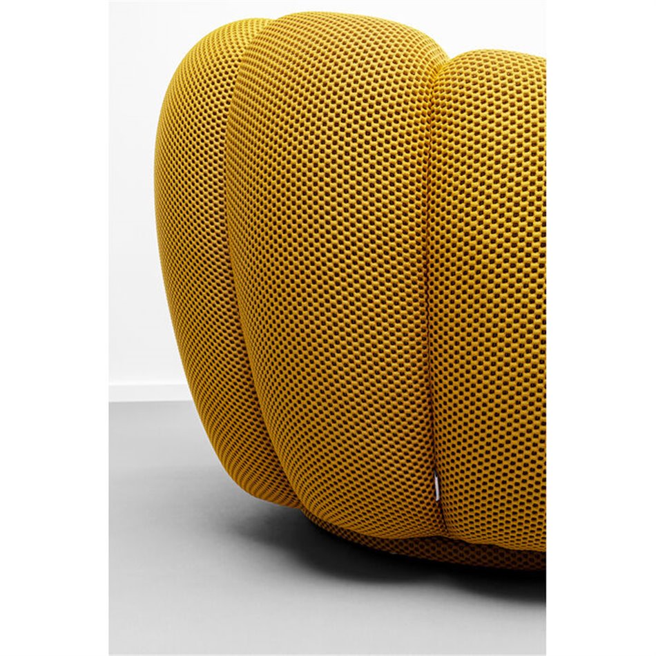 Swivel armchair Peppo Bloom, yellow color, H66xD94cm, seat height 40cm