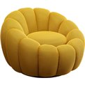 Swivel armchair Peppo Bloom, yellow color, H66xD94cm, seat height 40cm