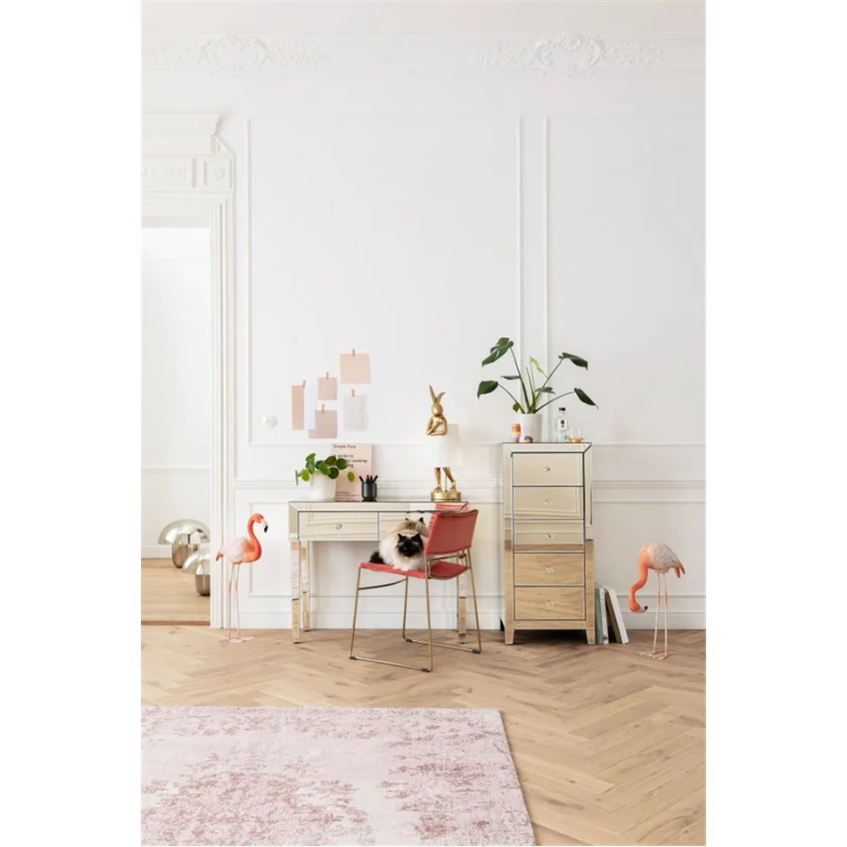 Cabinet Luxury Champagne, 5 drawers, spoguļvirsma, H110x49x41cm