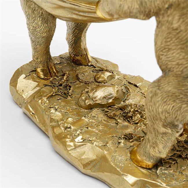 Deco figurine Pig Party, gold color, H20x21x11cm