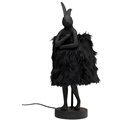 Table lamp Animal Rabbit Fur, black, H50x20x18cm, E14, 5W 