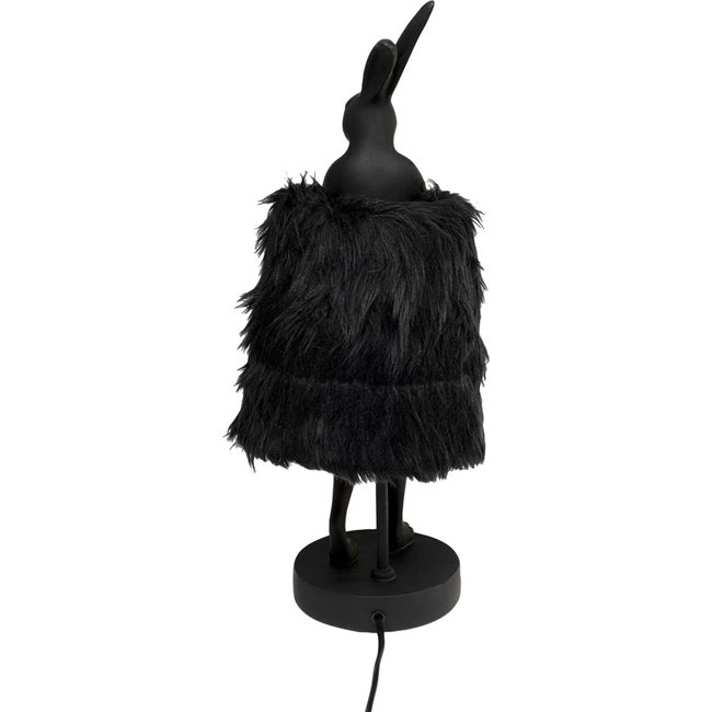 Table lamp Animal Rabbit Fur, black, H50x20x18cm, E14, 5W 