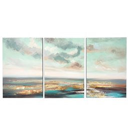 Paveikslas ant drobės Landscape wiht blue sky, rinkinys 3 vnt., 144x72cm