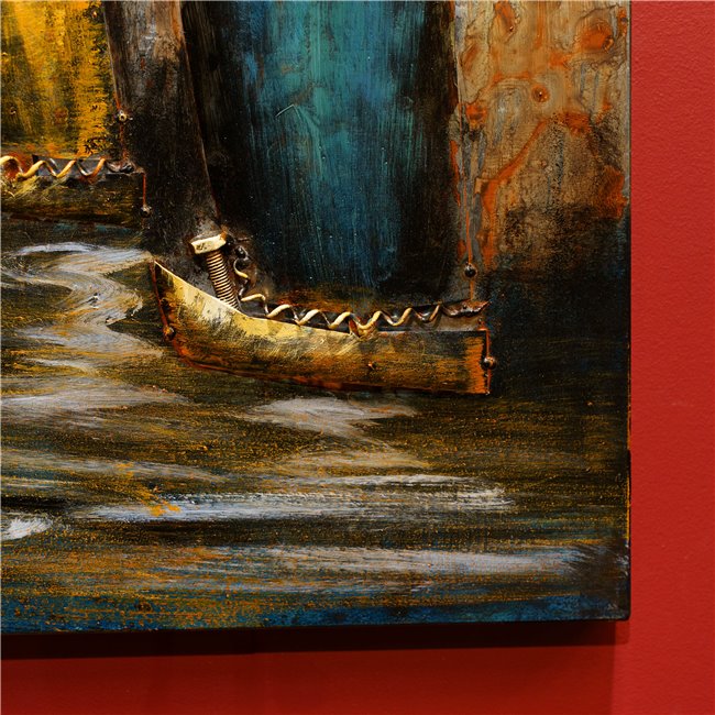 Wall decor Colorful sails, metal, 140x70cm