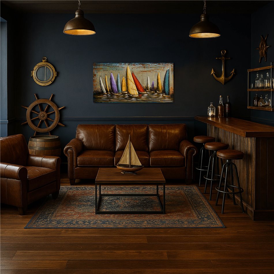 Wall decor Colorful sails, metal, 140x70cm