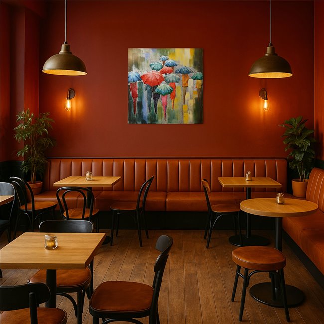 Wall decor Colorful umbrellas, metal, 100x100cm