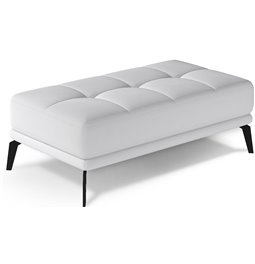 Bench Eltorrenso Soft 17, eco leather, white, H45x73x145cm