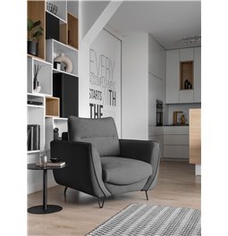 Armchair Elsilva Gojo 5, dark grey, H82x95x93cm
