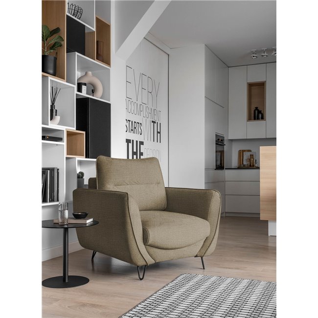 Armchair Elsilva Nube 20, velvet, brown, H82x95x93cm