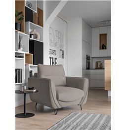 Armchair Elsilva Poco 7, grey, H82x95x93cm