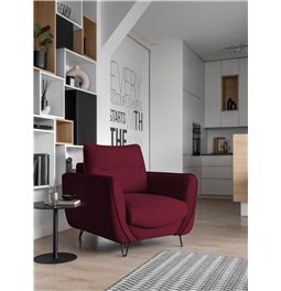 Armchair Elsilva Velvetmat 25, velvet, dark purple, H82x95x93cm