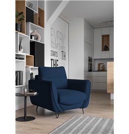 Armchair Elsilva Velvetmat 40, velvet, dark blue, H82x95x93cm