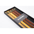 Wooden chopstick set for 5, 22.5cm 
