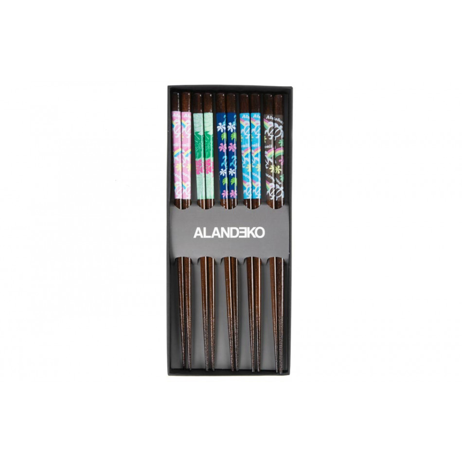 Wooden chopstick set for 5, 23cm 