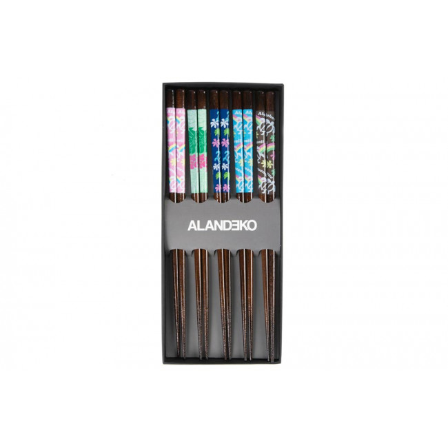 Wooden chopstick set for 5, 23cm 