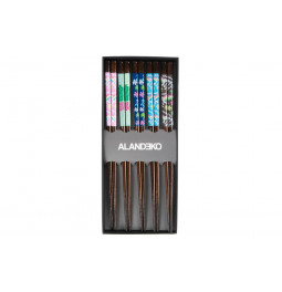 Wooden chopstick set for 5, 23cm 