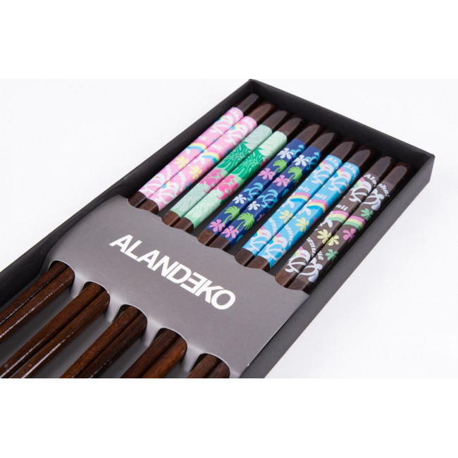 Wooden chopstick set for 5, 23cm 