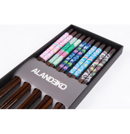 Wooden chopstick set for 5, 23cm