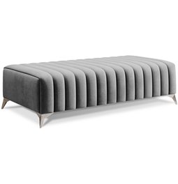 Bench Elaurence Nube 3, velvet, grey, H36xx132cm