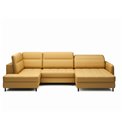 П-образный угловой диван Elberto R, раздвижной, Manhattan 45, бархат, желтый, H100x165x306см