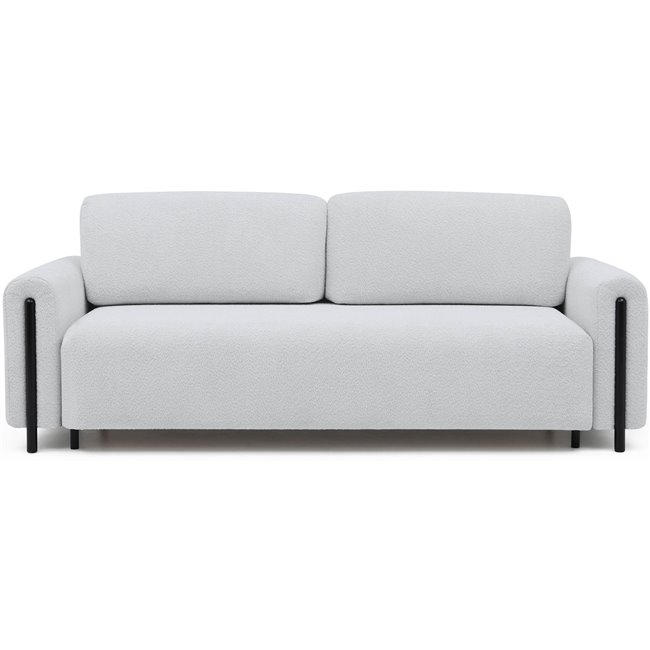 Sofa bed Elcadova Black, sleeping function, Royal 03, bouclé, grey, H97x97x244cm
