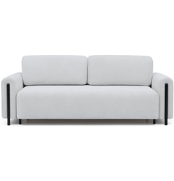 Sofa bed Elcadova Black, sleeping function, Royal 03, bouclé, grey, H97x97x244cm