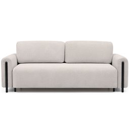Sofa bed Elcadova Black, sleeping function, Royal 18, bouclé, beige, H97x97x244cm