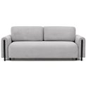 Sofa bed Elcadova Black, sleeping function, Jarell 03, wavy velvet, grey, H97x97x244cm
