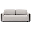 Sofa bed Elcadova Black, sleeping function, Jarell 18, wavy velvet, beige, H97x97x244cm