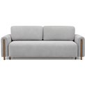 Sofa bed Elcadova Oak, sleeping function, Royal 04, bouclé, grey, H97x97x244cm