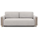 Sofa bed Elcadova Oak, sleeping function, Jarell 18, wavy velvet, beige, H97x97x244cm