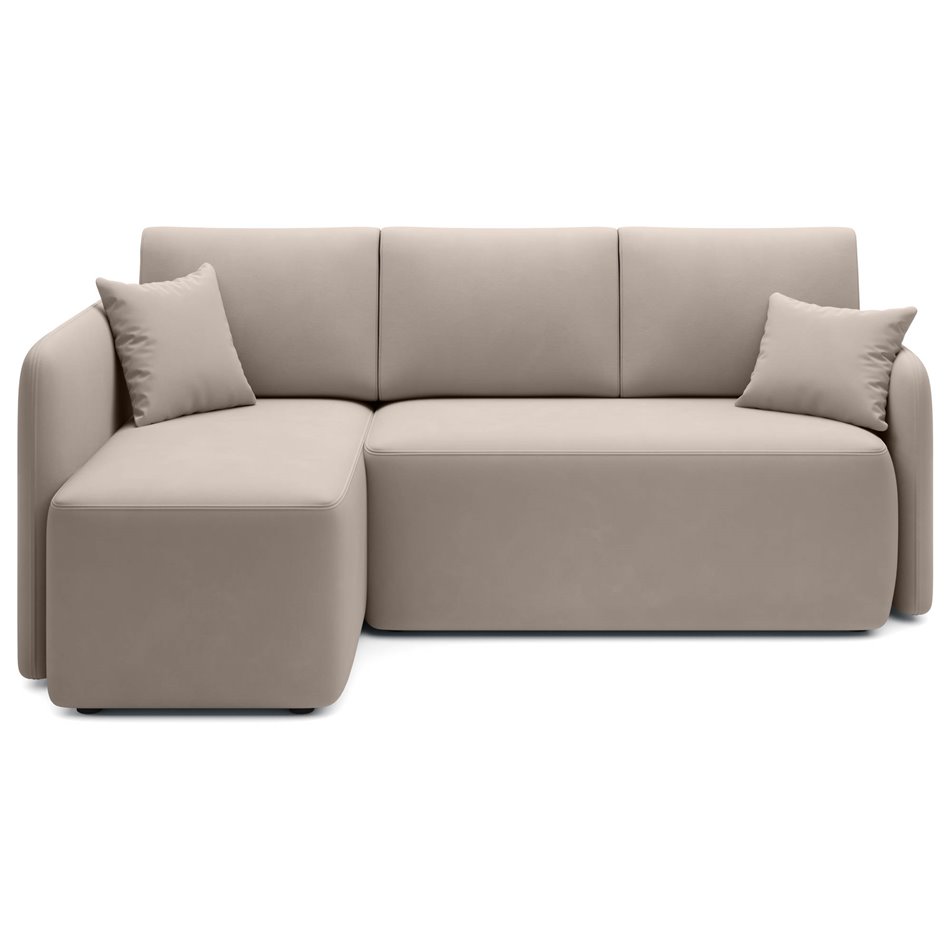 Corner sofa Elhandson L, sleeping function, Sola 18, beige, H89x150x206cm