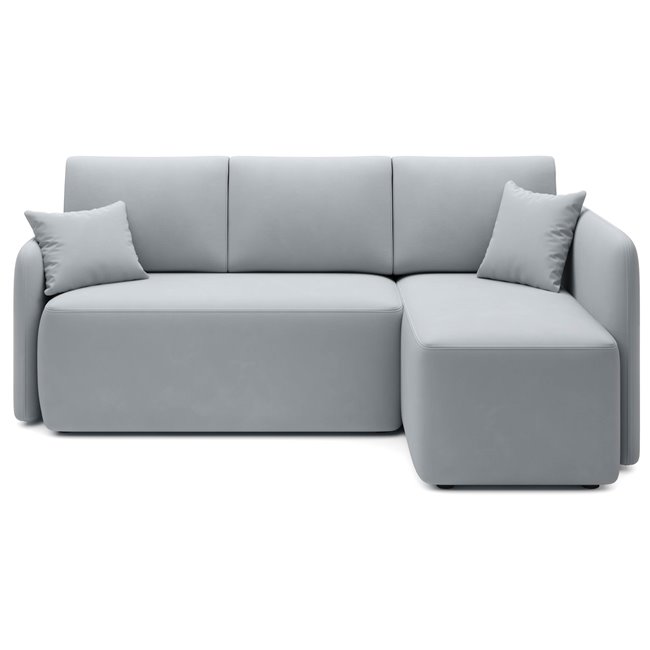 Corner sofa Elhandson R, sleeping function, Sola 4, grey, H89x150x206cm