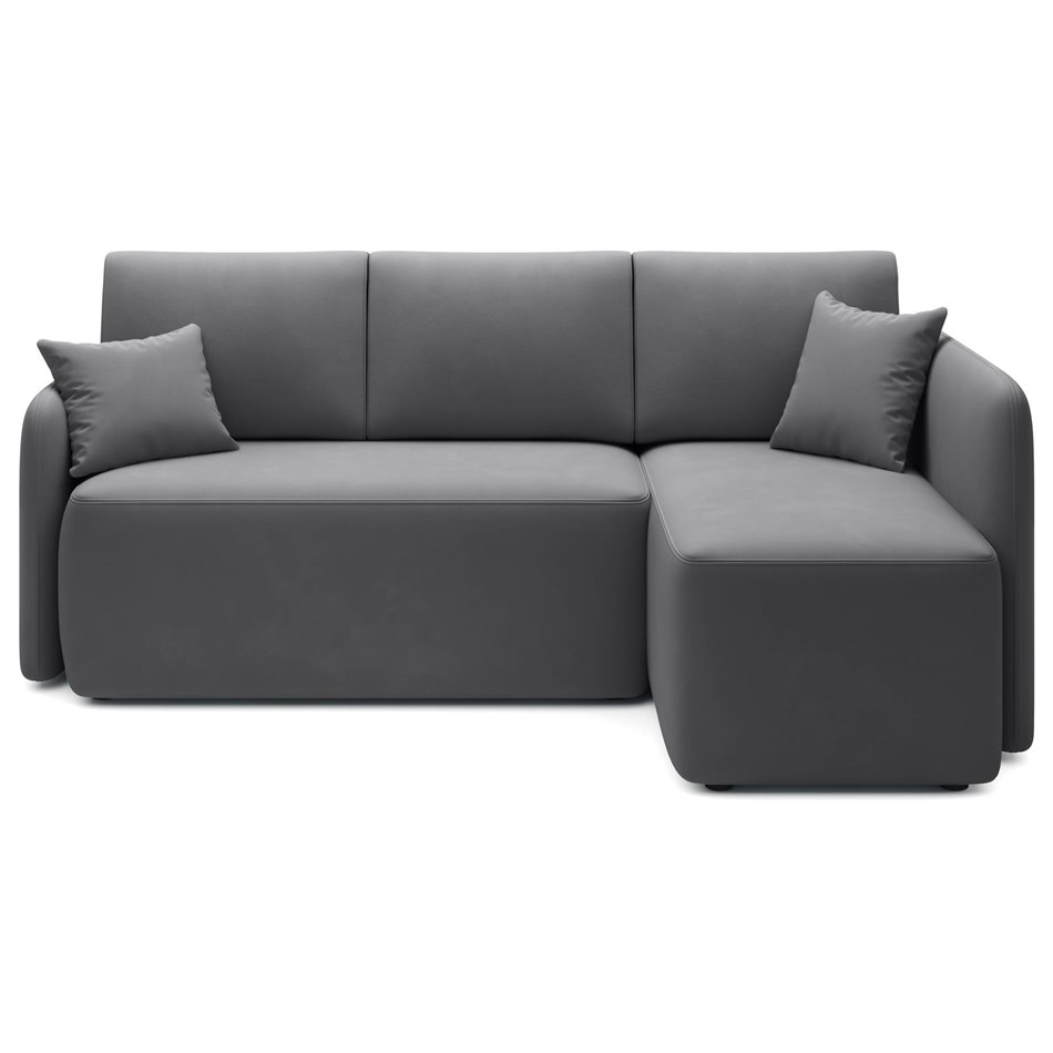 Corner sofa Elhandson R, sleeping function, Sola 6, dark grey, H89x150x206cm