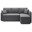 Corner sofa Elhandson R, sleeping function, Sola 6, dark grey, H89x150x206cm