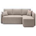 Corner sofa Elhandson R, sleeping function, Sola 18, beige, H89x150x206cm