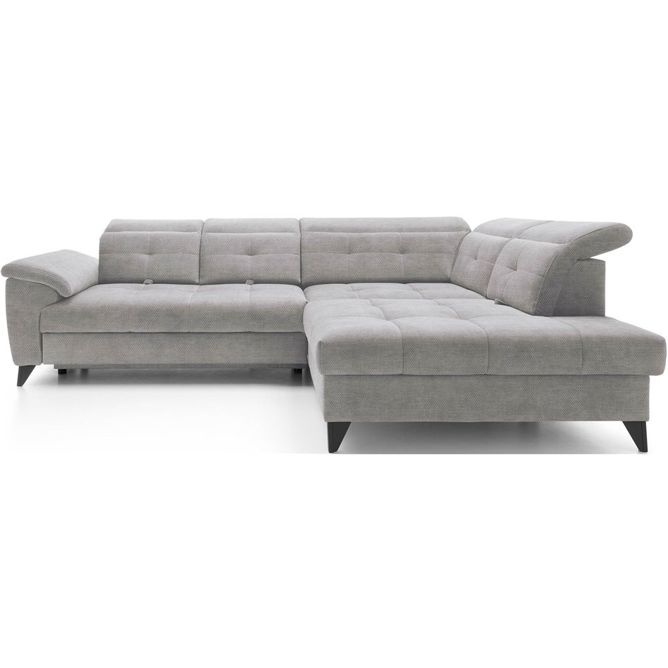 Corner sofa Elinferne R, sleeping function, Raquel 04, grey, H107x210x297cm