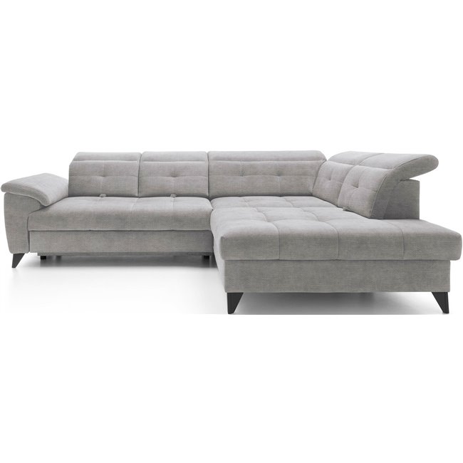 Corner sofa Elinferne R, sleeping function, Raquel 04, grey, H107x210x297cm