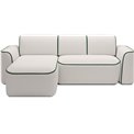 Corner sofa Elume L, sleeping function, Royal 01, Riviera 38, bouclé, white, H88x190x287cm